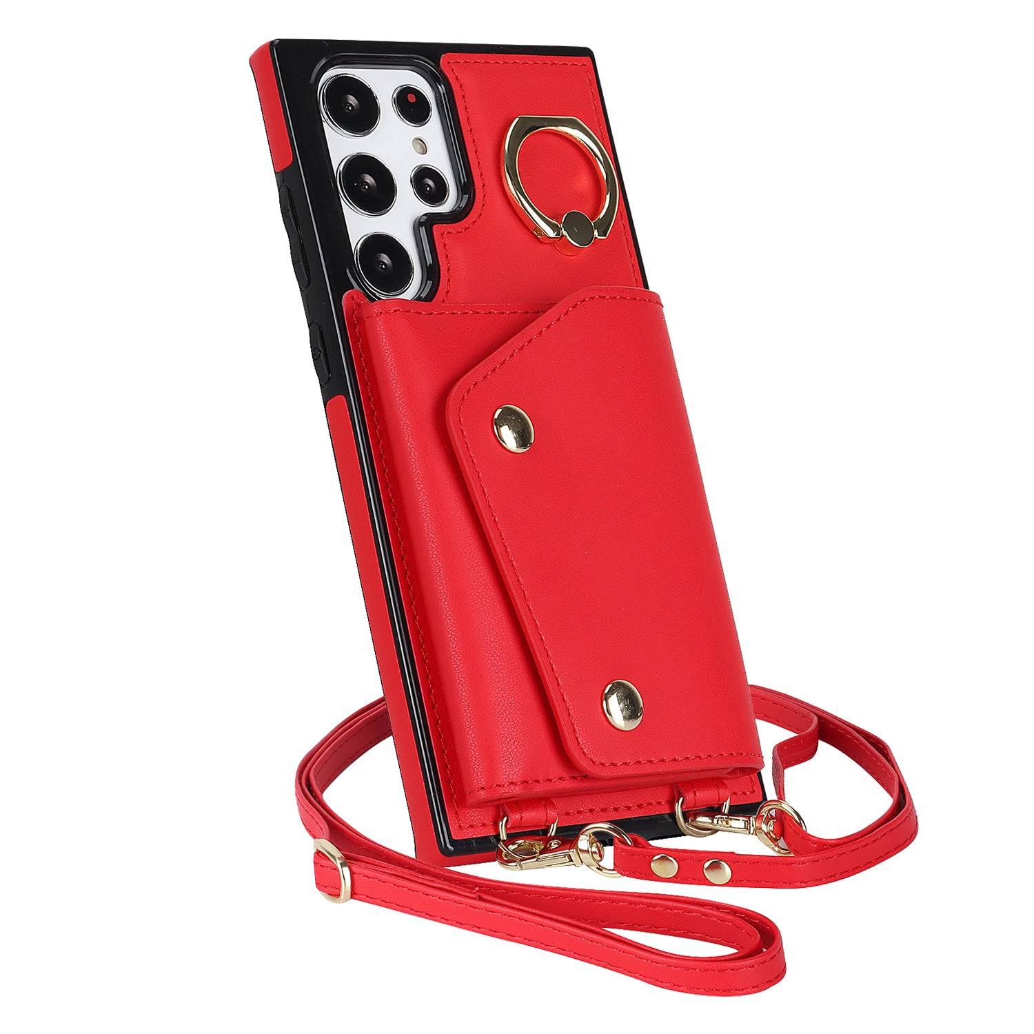 Zipper Wallet Phone Case for Samsung Galaxy S22 Ultra 5G PU Leather Coated TPU Cover with Ring Kickstand Zipper Wallet Phone Case for Samsung Galaxy S22 Ultra 5G PU Leather Coated TPU Cover with Ring Kickstand